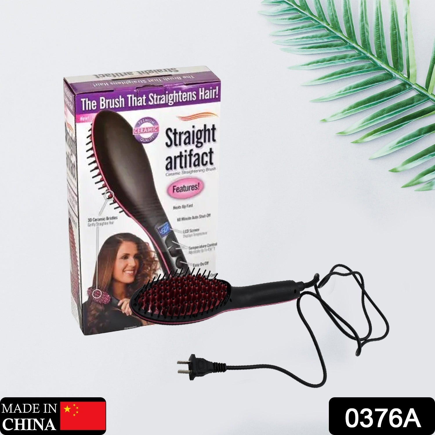 0376a Simply Straight Electric 2 In 1 Ceramic Hair Straightener Straightening Comb Brush With Lcd Screen Temperature Control Display For Women 0376a Simply Straight Electric 2 In 1 Ceramic Hair Straightener Straightening Comb Brush With Lcd Screen Temperature Control Display For Women